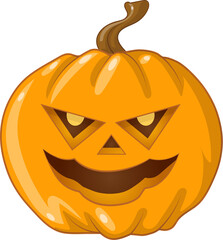Halloween pumpkin on white background, png.