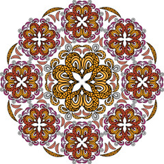 Colored radial pattern. Ornament. Vector image.