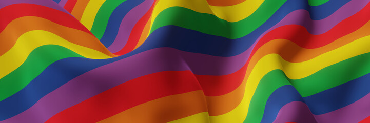 Fototapeta premium Wavy rainbow color background.