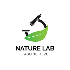Nature Lab logo design template vector