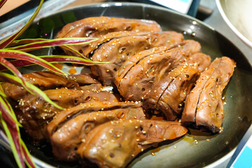 grilled pork ribs with vegetables