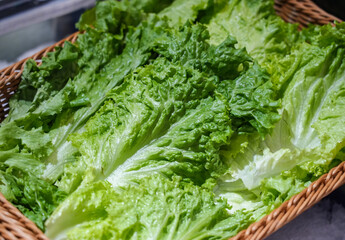fresh lettuce in a basket