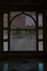 Window of the FRiday Mosque in Fatehpur Sikri, Agra, India, Asia