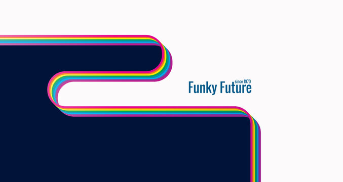 Simple abstract 1970's background design in futuristic retro style. vector design