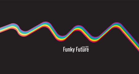 Simple abstract 1970's background design in futuristic retro style. vector design
