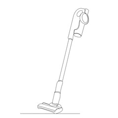 vacuum cleaner drawing by one continuous line, vector