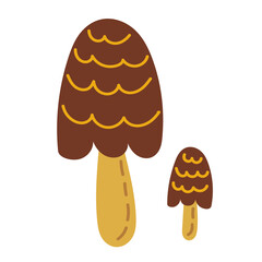 mushrooms in doodle style vector