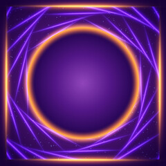 Abstract vector pattern blue swirl lines shining background illustration with round banner