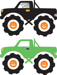 Halloween Monster Truck, Halloween Truck, Happy Halloween, Vector Illustration File