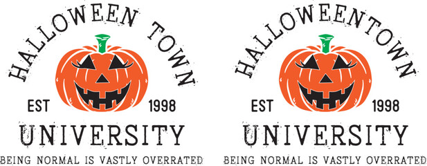 Halloweentown University, Halloween Truck, Happy Halloween, Vector Illustration File