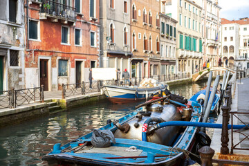 Fototapeta na wymiar Sewage pumps in a channel of Venice