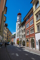 Fototapeta na wymiar Stadt Feldkirch in Vorarberg, Österreich, Montfortgasse