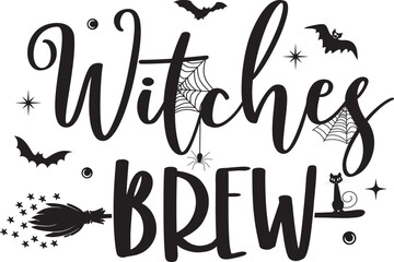 Witches Brew, Halloween Truck, Happy Halloween, Vector Illustration File