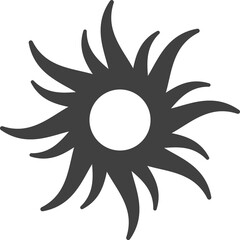 Tribal flaming sun stencil Outline illustration