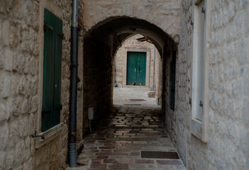 Fototapeta na wymiar Architecture. Streets of the old city. Kotor. Montenegro.