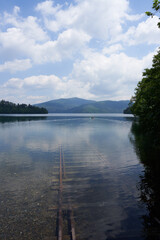 The track leading to the bottom of Lake Shikaribetsu