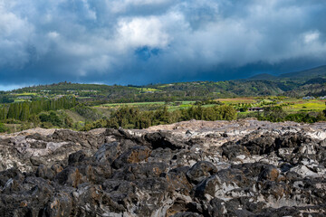 landscape with blue sky and clouds