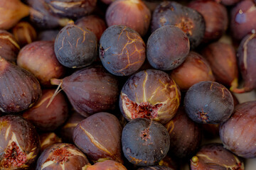Fototapeta premium Fruit. Ripe fig fruit. Close-up.