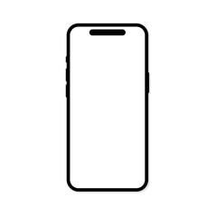 Smartphone with shadow isolated on white background