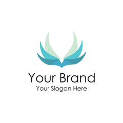 blue wings simple logo design for your business
