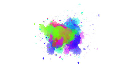 Fototapeta premium watercolor paint brush stroke. ink splash transition. Abstract inkblot, splat, fluid art, overlay, alpha matte composition, spread on a white paper background. ink transition splatter blot spreading.
