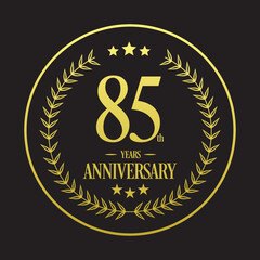 Luxury 85th years anniversary vector icon, logo. Graphic design element