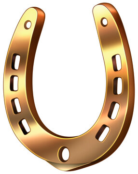 Golden horseshoe .png illustration on transparent background