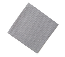 Textile napkin isolated on white background, top view