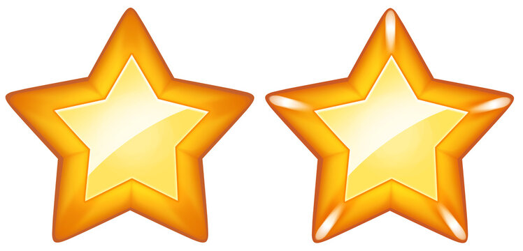 Golden star icon isolated image. Yellow 5-point star .png illustration on transparent background