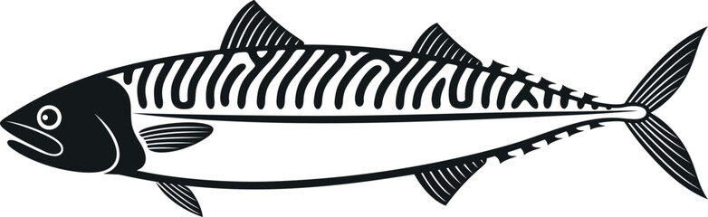 Mackerel logo. Isolated mackerel on white background