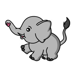 elephant vector drawing for coloring book