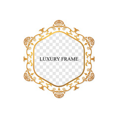 elegant flourish golden hexagon frame design perfect for luxury brand display mockup