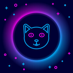 Glowing neon line Pet icon isolated on black background. Colorful outline concept. Vector
