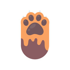 Dog and cat paws with sharp claws. cute animal footprints