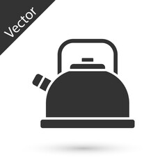 Grey Kettle with handle icon isolated on white background. Teapot icon. Vector