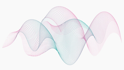 Vector illustration of warm and cold tones on white pattern with nice curves transitons - beauty of geometry, suitable for different kind of backgrounds - presentations, documents, video, like HD