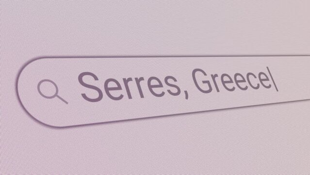 Search Bar Serres Greece 
Close Up Single Line Typing Text Box Layout Web Database Browser Engine Concept
