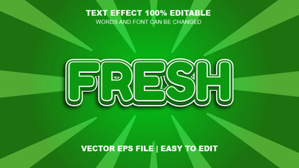 fresh 3D text effect editable vector Eps