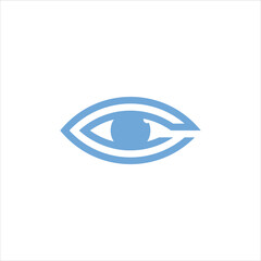 letter c logo vector eye template