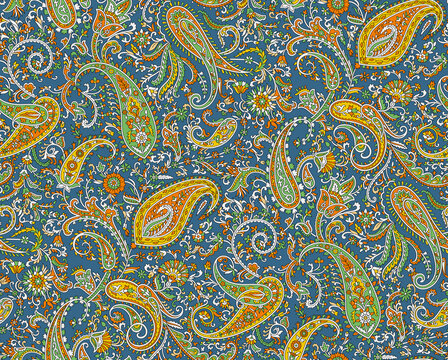 Paisley Kalamkari Seamless Fabric Design