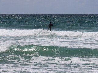 surfing in the sea