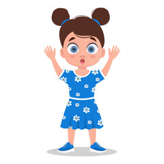 Frightened child, vector illustration