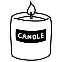 hand drawn doodle icon - candle