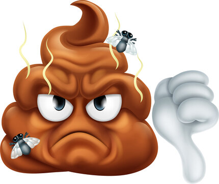 An angry jealous or mad dislike poop or poo emoticon emoji cartoon face hating something icon