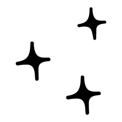 hand drawn doodle icon - twinkling stars © pinkbrush