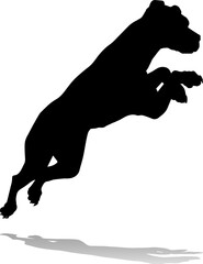 A detailed animal silhouette of a pet dog
