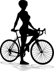 Obraz premium Bike and Bicyclist Silhouette