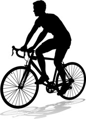 Obraz premium A bicycle riding bike cyclist in silhouette