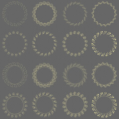 Golden circle flower frame wreath