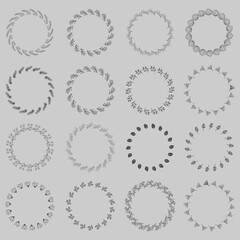 Golden circle flower frame wreath